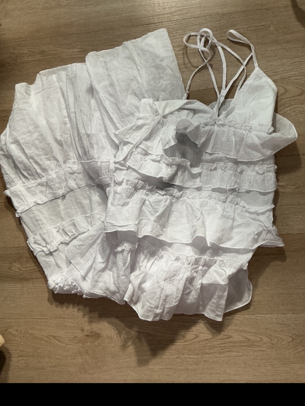 KNOW ONE CARES WHITE TIERED RUFFLE MAXI DRESS SIZE M NWT - Picture 8 of 8